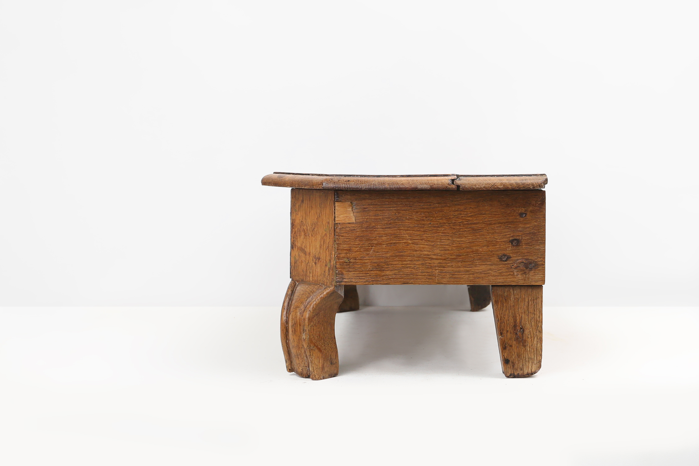 Charming wooden rustic church stool, France ca. 1900thumbnail